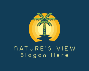 Sunset Palm Tree logo