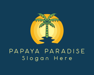 Sunset Palm Tree logo design