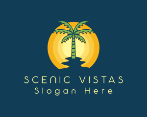Sunset Palm Tree logo