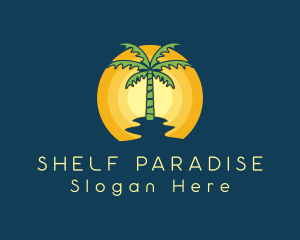 Sunset Palm Tree logo design