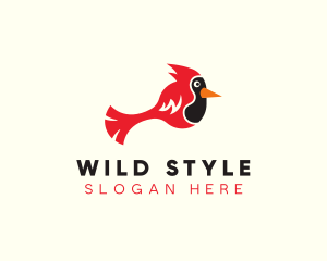 Wild Red Cardinal  logo design