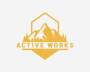 Mountain Outdoor Hiker logo design