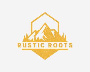 Mountain Outdoor Hiker logo design