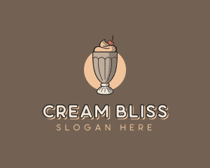 Ice Cream Sundae Dessert logo design