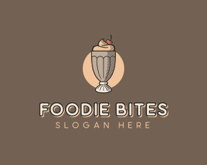 Ice Cream Sundae Dessert logo design