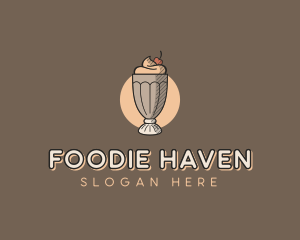 Ice Cream Sundae Dessert logo design