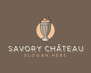 Ice Cream Sundae Dessert logo design