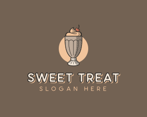 Ice Cream Sundae Dessert logo design