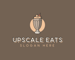 Ice Cream Sundae Dessert logo design