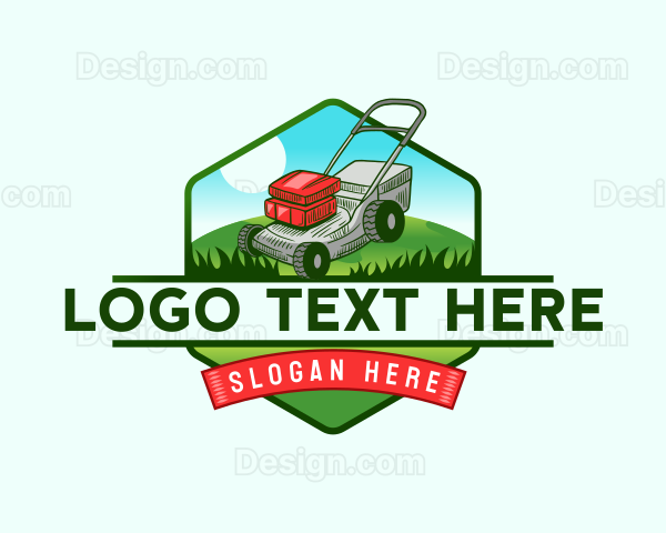 Lawn Mower Landscaping Logo