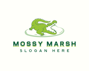 Crocodile Alligator Swamp logo design