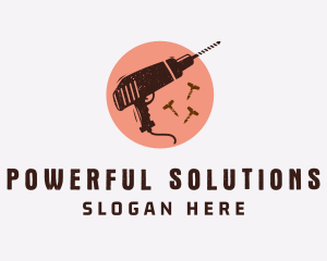 Screw Electric Drill  logo design