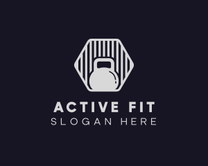 Hexagon Fitness Kettlebell  logo design