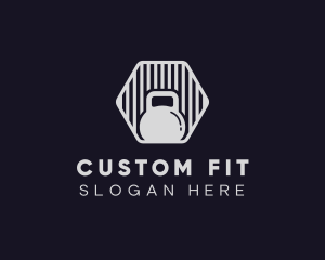 Hexagon Fitness Kettlebell  logo design