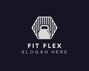 Hexagon Fitness Kettlebell  logo design