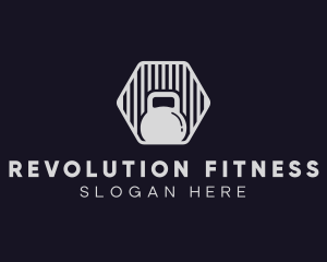 Hexagon Fitness Kettlebell  logo design