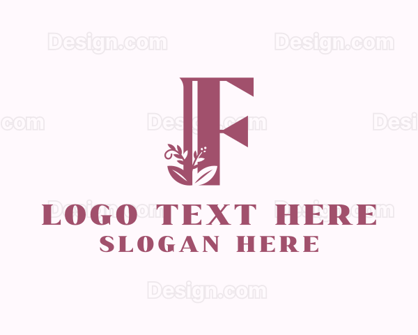 Floral Spa Letter F Logo