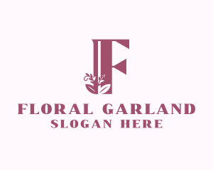 Floral Spa Letter F logo design