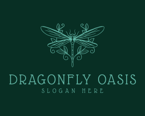 Dragonfly Nature Wreath logo