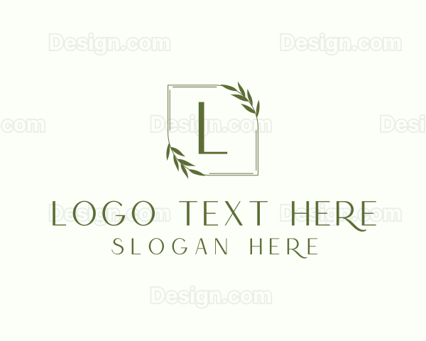 Aesthetic Leaf Frame Logo