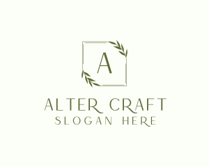 Aesthetic Leaf Frame logo design