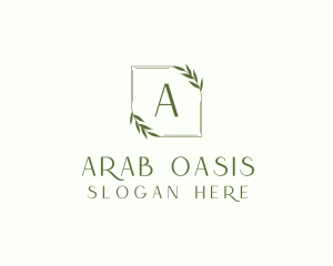 Aesthetic Leaf Frame logo design