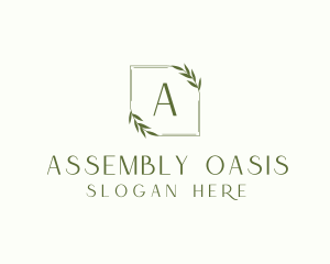 Aesthetic Leaf Frame logo design