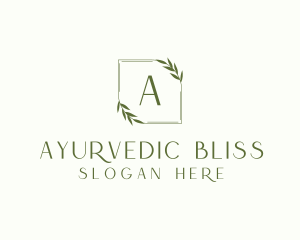 Aesthetic Leaf Frame logo design