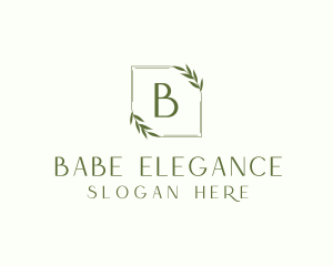 Aesthetic Leaf Frame logo design