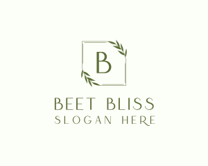 Aesthetic Leaf Frame logo design