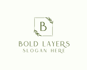 Aesthetic Leaf Frame logo design