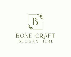 Aesthetic Leaf Frame logo design