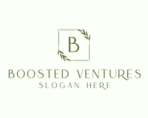 Aesthetic Leaf Frame logo design