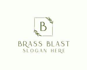 Aesthetic Leaf Frame logo design