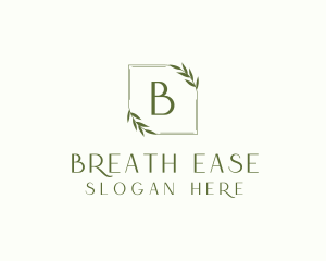 Aesthetic Leaf Frame logo design