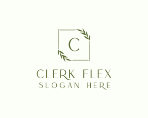 Aesthetic Leaf Frame logo design