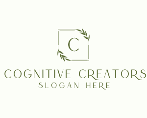 Aesthetic Leaf Frame logo design