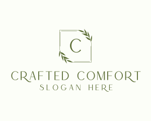 Aesthetic Leaf Frame logo design