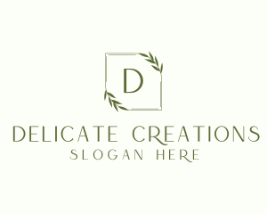 Aesthetic Leaf Frame logo design