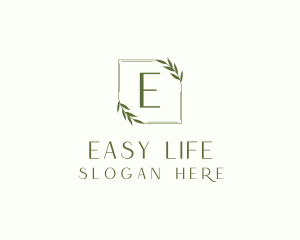 Aesthetic Leaf Frame logo design