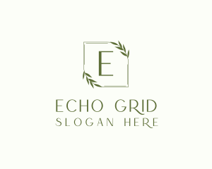 Aesthetic Leaf Frame logo design