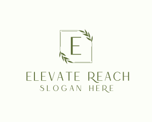 Aesthetic Leaf Frame logo design