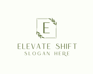 Aesthetic Leaf Frame logo design