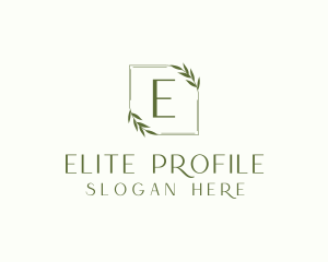 Aesthetic Leaf Frame logo design