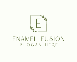 Aesthetic Leaf Frame logo design