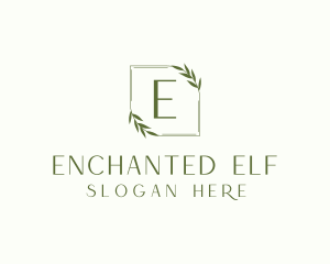 Aesthetic Leaf Frame logo design