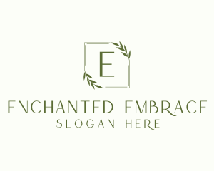 Aesthetic Leaf Frame logo design