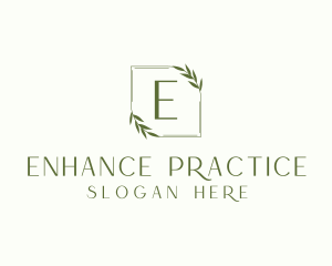 Aesthetic Leaf Frame logo design