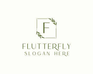 Aesthetic Leaf Frame logo design