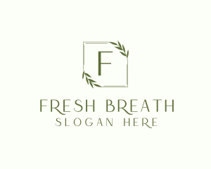 Aesthetic Leaf Frame logo design